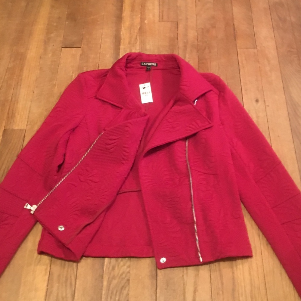 Express Embossed Motor Cycle Jacket - Picture 5 of 6